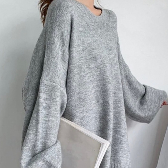 Seashore Dreams Cosy Puff Sleeve Loose Fit Pullover Sweater - Picture 5 of 8